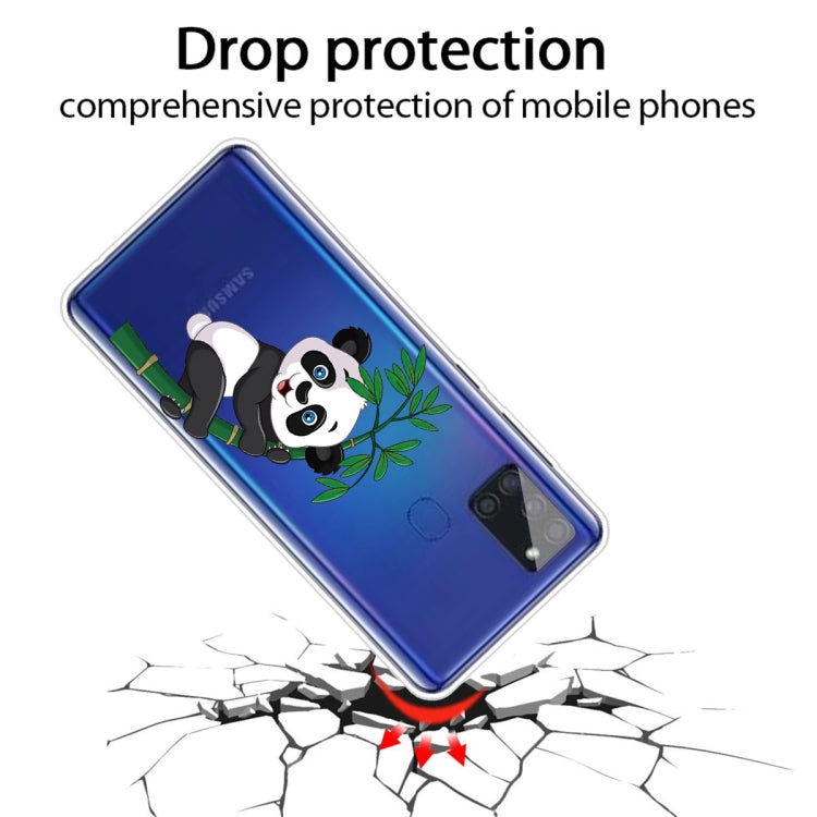 For Samsung Galaxy A21s Shockproof Painted TPU Protective Case(Panda)