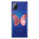 For Samsung Galaxy A21s Shockproof Painted TPU Protective Case(Red Butterfly)