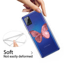 For Samsung Galaxy A21s Shockproof Painted TPU Protective Case(Red Butterfly)