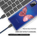 For Samsung Galaxy A21s Shockproof Painted TPU Protective Case(Red Butterfly)