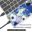 For Samsung Galaxy A21s Shockproof Painted TPU Protective Case(Blue White Roses)