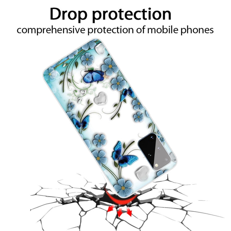 For Samsung Galaxy A31 Shockproof Painted TPU Protective Case(Chrysanthemum Butterfly)