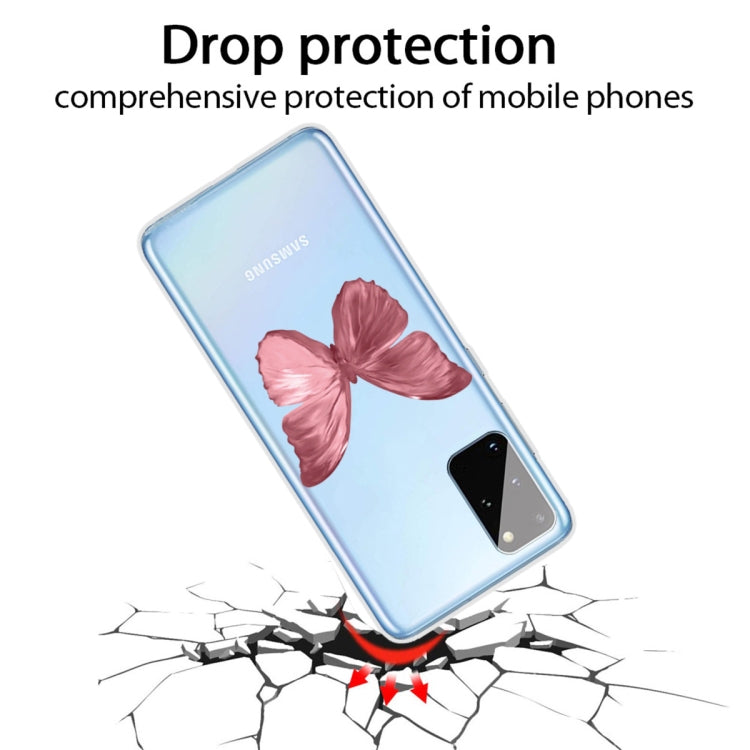 For Samsung Galaxy A31 Shockproof Painted TPU Protective Case(Red Butterfly)