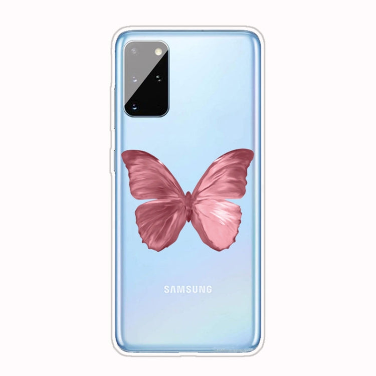 For Samsung Galaxy A31 Shockproof Painted TPU Protective Case(Red Butterfly)