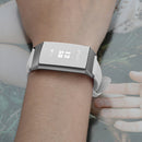 For Fitbit Charge 3 / 4 Slim Steel Head Leather Watch Band(White)