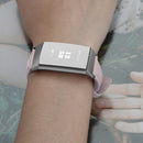 For Fitbit Charge 3 / 4 Slim Steel Head Leather Watch Band(Pink)