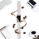 For Fitbit Charge 3 / 4 Slim Steel Head Leather Watch Band(Pink)