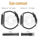 For Fitbit Charge 3 / 4 Slim Steel Head Leather Watch Band(Black)