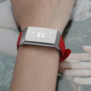 For Fitbit Charge 3 / 4 Slim Steel Head Leather Watch Band(Red)