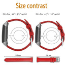 For Fitbit Charge 3 / 4 Slim Steel Head Leather Watch Band(Red)