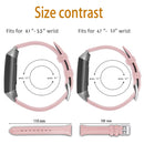 For Fitbit Charge 3 / 4 Slim Steel Head Leather Watch Band(Rose Pink)