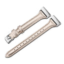 For Fitbit Charge 3 / 4 Slim Steel Head Leather Watch Band(Rose Gold)