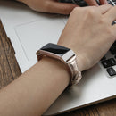 For Fitbit Charge 3 / 4 Slim Steel Head Leather Watch Band(Rose Gold)