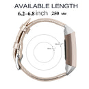 For Fitbit Charge 3 / 4 Slim Steel Head Leather Watch Band(Rose Gold)