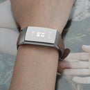 For Fitbit Charge 3 / 4 Slim Steel Head Leather Watch Band(Brown)