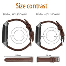 For Fitbit Charge 3 / 4 Slim Steel Head Leather Watch Band(Brown)