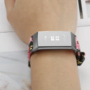 For Fitbit Charge 3 / 4 Slim Steel Head Leather Watch Band(Safflower)