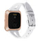 For Fitbit Versa 2 Leather Middle Opening Watch Band(White)
