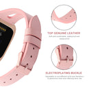 For Fitbit Versa 2 Leather Middle Opening Watch Band(Pink)