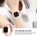 For Fitbit Versa 2 Leather Middle Opening Watch Band(Pink)