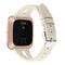 For Fitbit Versa 2 Leather Middle Opening Watch Band(Creamy White)