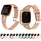 For Fitbit Versa 2 Leather Middle Opening Watch Band(Pink)