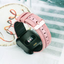 For Fitbit Versa Casual Denim Canvas Leather Watch Band(Orange)
