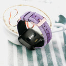 For Fitbit Versa Casual Denim Canvas Leather Watch Band(Light Purple)