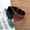 For Fitbit Versa Casual Denim Canvas Leather Watch Band(Dark Brown)
