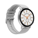DT96 1.3 inch Round Color Screen Smart Watch, IP68 Waterproof, Support Heart Rate Blood Pressure Monitoring / Sedentary Reminder / Sleep Monitoring, Strap material:Silicone(Silver)