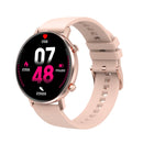 DT96 1.3 inch Round Color Screen Smart Watch, IP68 Waterproof, Support Heart Rate Blood Pressure Monitoring / Sedentary Reminder / Sleep Monitoring, Strap material:Silicone(Rose Gold)