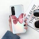 For Xiaomi Mi Note 10 Lite Shockproof Painted TPU Protective Case(Red Butterfly)