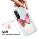 For Xiaomi Mi Note 10 Lite Shockproof Painted TPU Protective Case(Red Butterfly)
