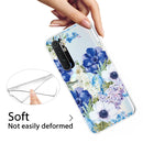 For Xiaomi Mi Note 10 Lite Shockproof Painted TPU Protective Case(Blue White Rose)