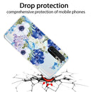For Xiaomi Mi Note 10 Lite Shockproof Painted TPU Protective Case(Blue White Rose)