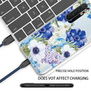 For Xiaomi Mi Note 10 Lite Shockproof Painted TPU Protective Case(Blue White Rose)