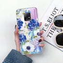 For Xiaomi Redmi 10X 5G Shockproof Painted TPU Protective Case(Blue White Rose)