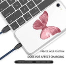 For iPhone SE 2022 / SE 2020 / 8 / 7 Pattern TPU Protective Case(Red Butterfly)