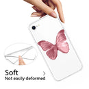 For iPhone SE 2022 / SE 2020 / 8 / 7 Pattern TPU Protective Case(Red Butterfly)