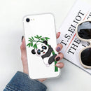 For iPhone SE 2022 / SE 2020 / 8 / 7 Pattern TPU Protective Case(Panda Climbing Bamboo)