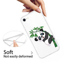For iPhone SE 2022 / SE 2020 / 8 / 7 Pattern TPU Protective Case(Panda Climbing Bamboo)