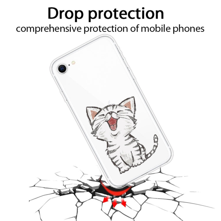 For iPhone SE 2022 / SE 2020 / 8 / 7 Pattern TPU Protective Case(Laughing Cat)