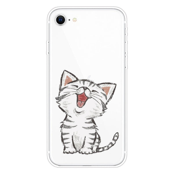 For iPhone SE 2022 / SE 2020 / 8 / 7 Pattern TPU Protective Case(Laughing Cat)