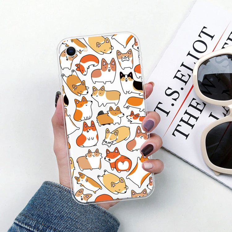 For iPhone SE 2022 / SE 2020 / 8 / 7 Pattern TPU Protective Case(Many Corgi)