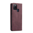 For Samsung Galaxy A21S CaseMe-013 Multifunctional Retro Frosted Horizontal Flip Leather Case with Card Slot & Holder & Wallet(Wine Red)