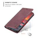 For Samsung Galaxy A21S CaseMe-013 Multifunctional Retro Frosted Horizontal Flip Leather Case with Card Slot & Holder & Wallet(Wine Red)