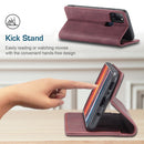 For Samsung Galaxy A21S CaseMe-013 Multifunctional Retro Frosted Horizontal Flip Leather Case with Card Slot & Holder & Wallet(Wine Red)