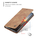 For Samsung Galaxy A21S CaseMe-013 Multifunctional Retro Frosted Horizontal Flip Leather Case with Card Slot & Holder & Wallet(Brown)