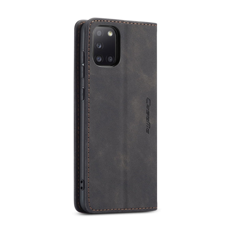 For Samsung Galaxy A31 CaseMe-013 Multifunctional Retro Frosted Horizontal Flip Leather Case with Card Slot & Holder & Wallet(Black)