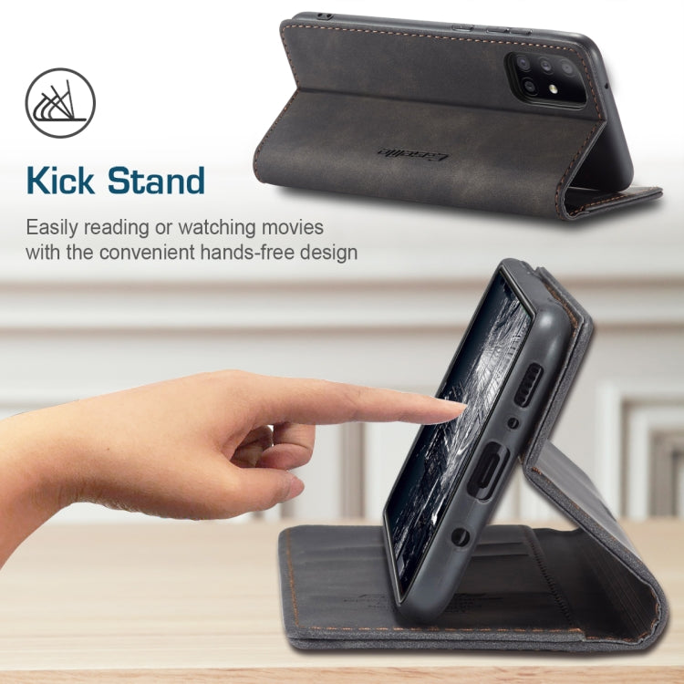 For Samsung Galaxy A31 CaseMe-013 Multifunctional Retro Frosted Horizontal Flip Leather Case with Card Slot & Holder & Wallet(Black)